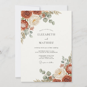 Rust Captivating Bohemian Wedding Invitation