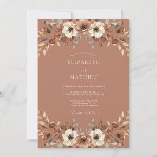 Rust Clay Foliage Eucalyptus Wedding Invitation