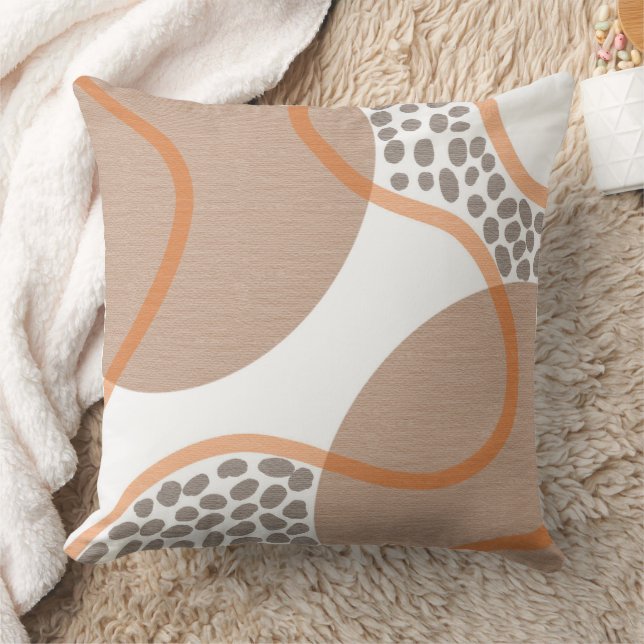 Rust Colour Geometric Earth Tones  Cushion (Blanket)