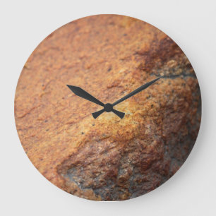 Rust Coloured Granite Rock Wall Clock