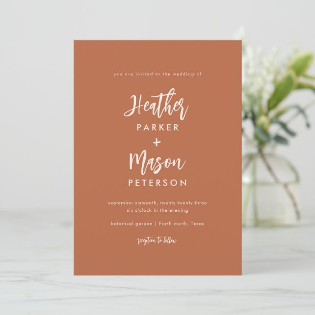 Rust Desert Wedding Ceremony Invitations (Standing Front)