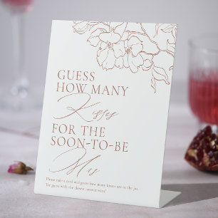 Rust floral guess how many kisses game pedestal sign