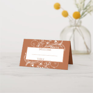 Rust Flourish Reception Place Card