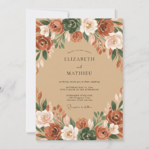 Rust Flourishing Autumnal Wedding Invitation