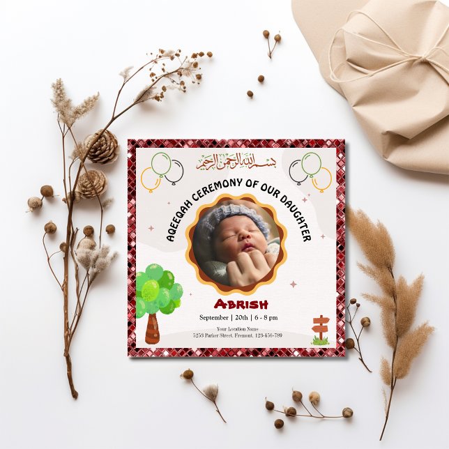 Rust Glitter Aqeeqah- Aqiqah- Muslim Invitation (Creator Uploaded)