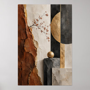 Rust Gold Balance Modern Geometric Abstract Wall A Poster