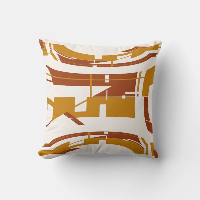 Rust Gold Concave Southwest Look Contemporary Art Cushion (Front)