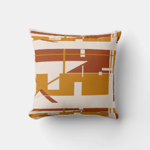 Rust Gold on Beige Horizontal Southwest Art Look Cushion
