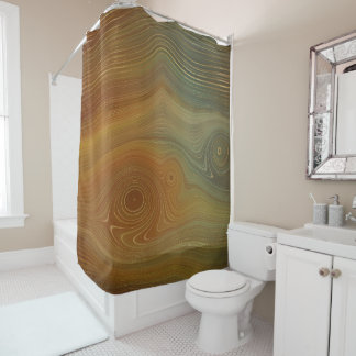 Rust & Green Marble Shower Curtains
