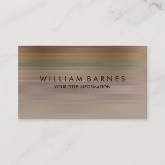 Rust Green Tan Stripe Business Card (Front)