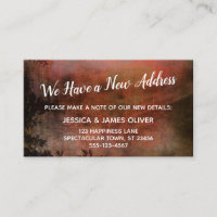 Rust Grunge We Have a New Address Handout Cards