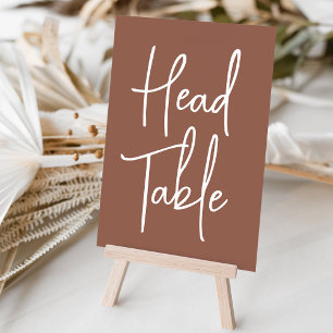 Rust Hand Scripted Head Table Number