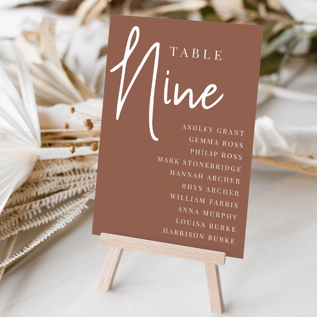 Rust Hand Scripted Table NINE + Guest Names Number (Creator Uploaded)