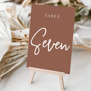 Rust Hand Scripted Table SEVEN Number