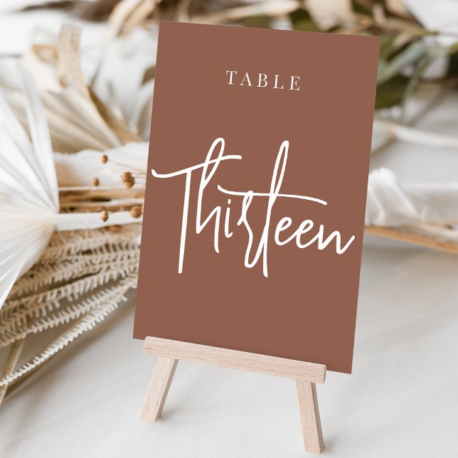 Rust Hand Scripted Table THIRTEEN Number (Creator Uploaded)
