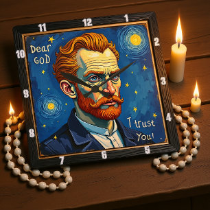 rust in the Celestial Night Art Square Wall Clock