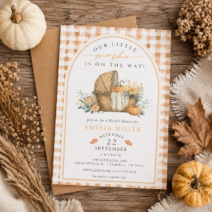 Rust Little Pumpkin on the Way Autumn Baby Shower Invitation