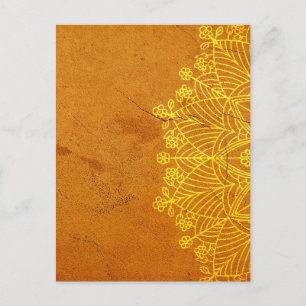 Rust Mandala Zen Rustic Body Mind Spirit Postcard