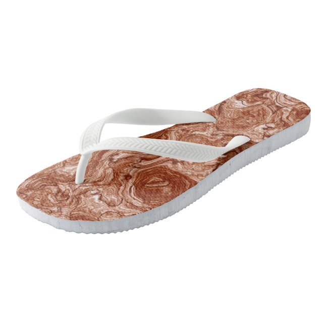 Rust Marble Swirl Abstract Jandals (Angled)