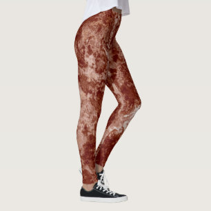 Rust Marble Swirl Abstract Leggings