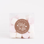 Rust | Mint to Be Personalised Wedding Favour Classic Round Sticker<br><div class="desc">Minty fresh wedding favour stickers feature "mint to be" in white script lettering accented with hearts,  on an earth tone terracotta rust background. Personalise with your names and wedding date.</div>