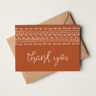 Rust Modern Boho Thank You Note Card