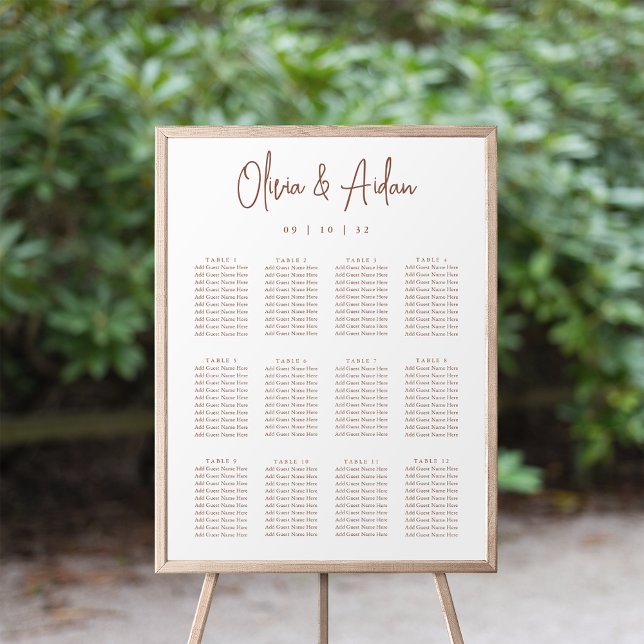 Rust | Modern Handwritten Wedding Seating Chart (Creator Uploaded)