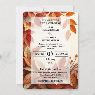 Rust Olive Botanical Wedding Invite