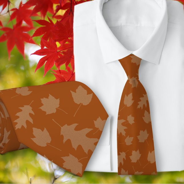 Rust Orange Autumn Leaves Seasonal Tie (Creator Uploaded)