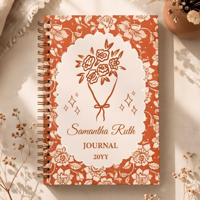 Rust Orange Lace Personalised Fall Journal (Creator Uploaded)