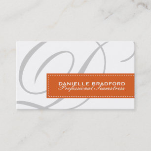 Rust Orange Monogram Business Cards
