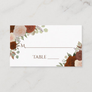 Rust Orange Roses Wedding Write-In Escort Card