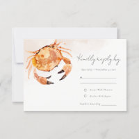 Rust Orange Sand Coastal Crab Nautical Wedding R
