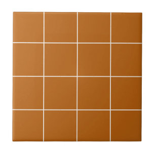 Rust Orange Thin Grid Tile