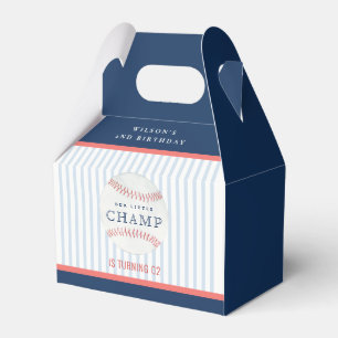 Rust Our Little Champ Baseball Any Age Birthday Favour Box
