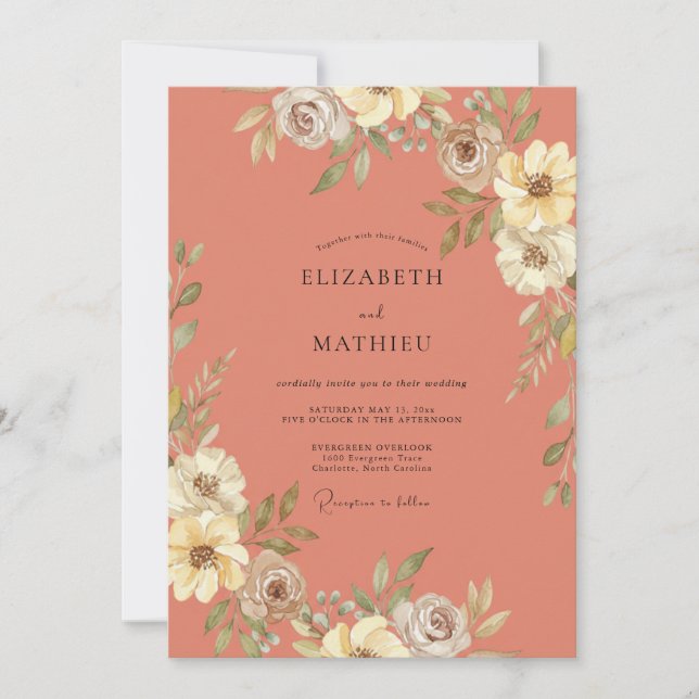 Rust Pastoral Autumn Wedding Invitation (Front)