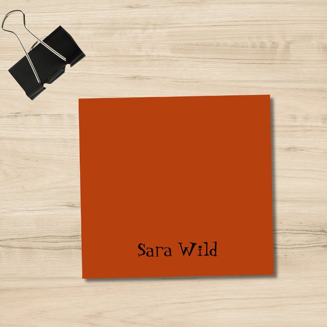 Rust Professional Minimalist Black Script Post-it Notes (Creator Uploaded)