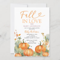 Rust Pumpkin Flowers Fall in Love Bridal Shower