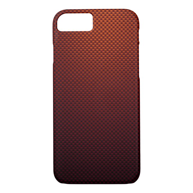 Rust red black carbon fibre patterned Case-Mate iPhone case (Back)