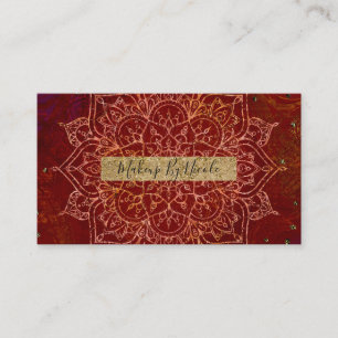 Rust Red Mandala Gold Glam Modern Chic Business Card