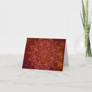 Rust Red Mandala Gold Glam Modern Chic Thank You