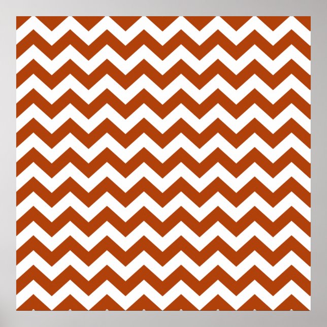 Rust Red Poppy Safari Chevron Poster (Front)