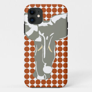 Rust Red Safari Dot with Pop Art Elephant Case-Mate iPhone Case