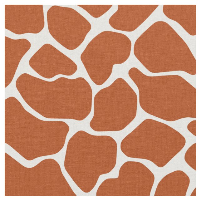 Rust Red Safari Giraffe Fabric (Close Up)