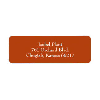 Rust Red Simple Plain Return Address Labels