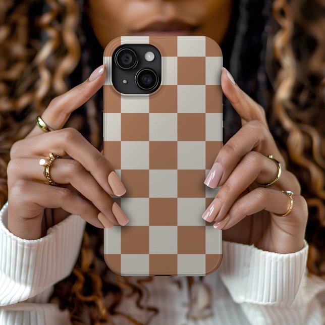 Rust Retro Check Case-Mate iPhone Case (Creator Uploaded)