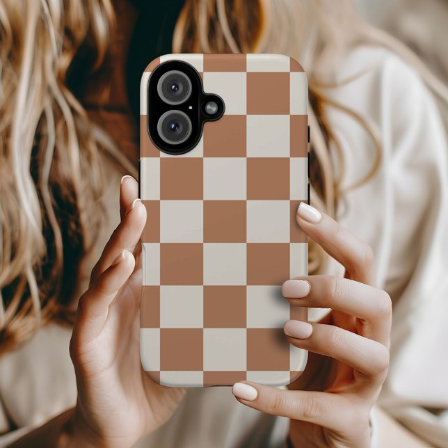 Rust Retro Check Case-Mate iPhone Case (Creator Uploaded)