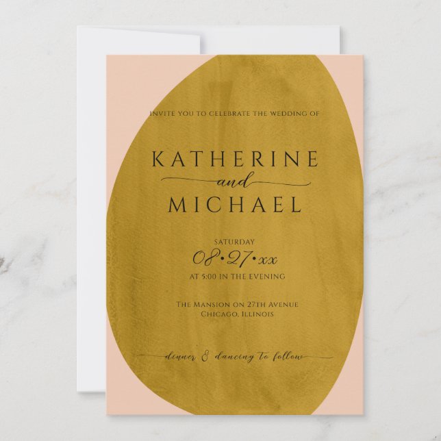 Rust shapes Wedding Invitation (Front)