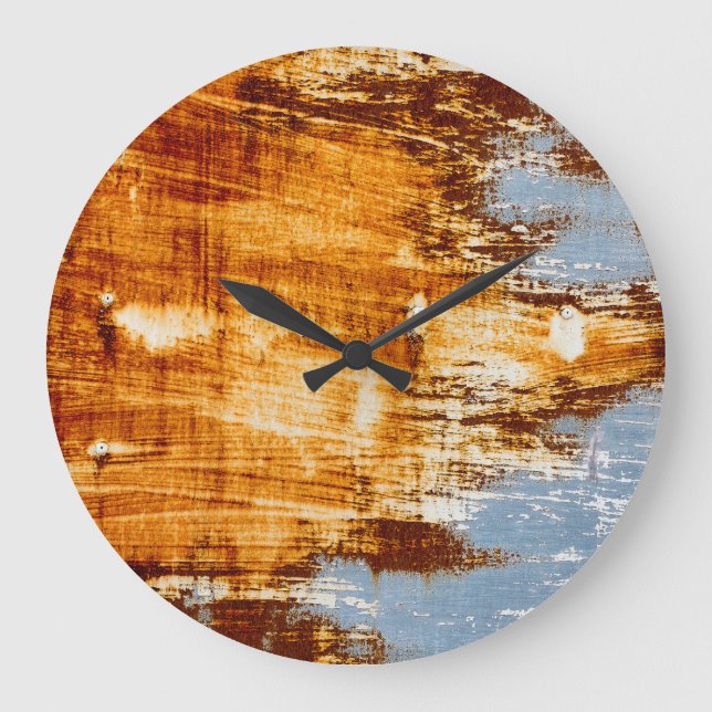 Rust steel sheet, textured background. large clock (Front)
