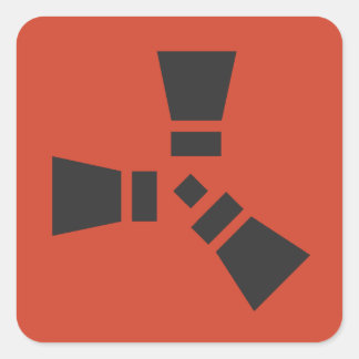 RUST Symbol Black on Red Square Sticker